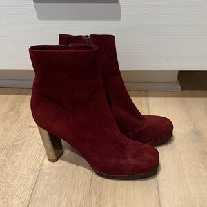 Celine Burgundy Heeled Boots